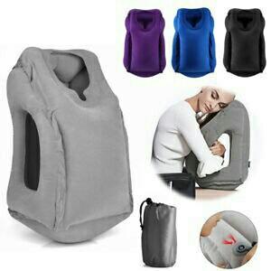 Inflatable Air Travel Pillow Airplane Office Desk Nap Pillow On