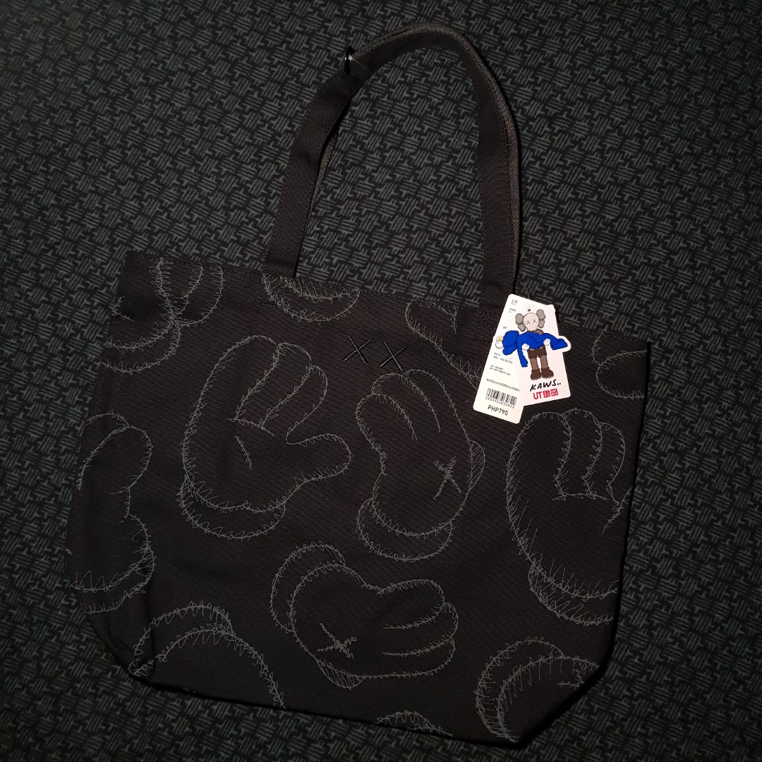 Kaws tote shop bag black
