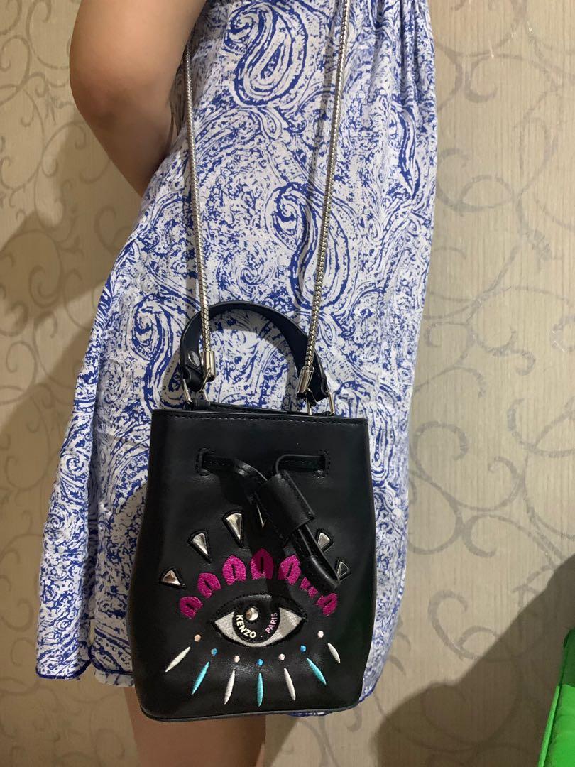 Kenzo eye leather bucket bag shop