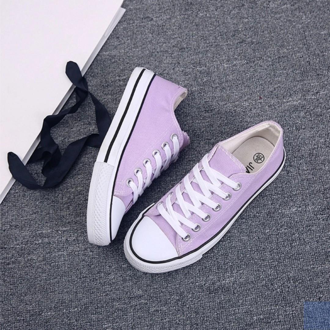 purple canvas shoes