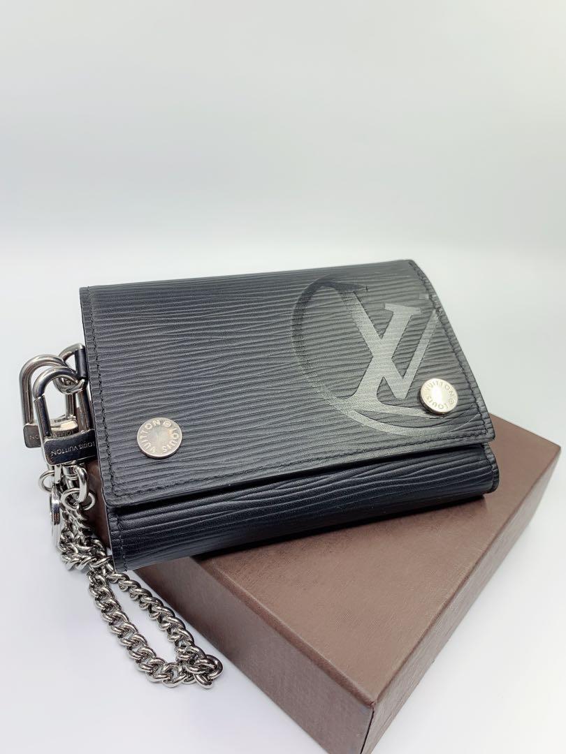 Louis Vuitton Rivets Chain Wallet Epi LV Circle Black in Epi Leather with  Silver-tone - US