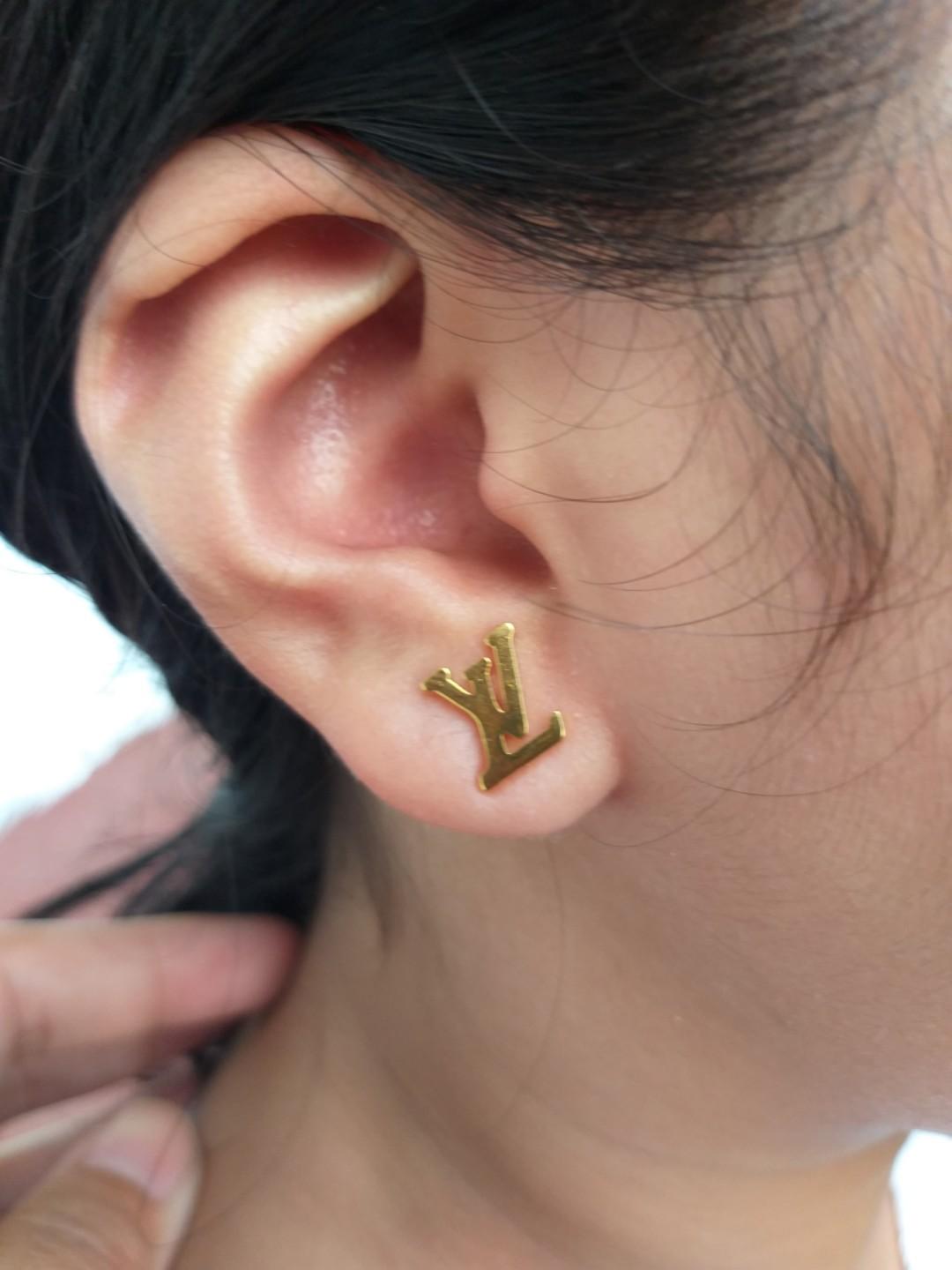 LV GOLD STUD EARRINGS, Women's Fashion, Jewelry & Organizers, Earrings on  Carousell