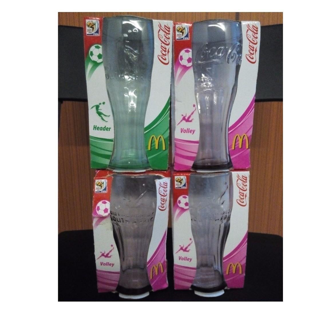 McDonald's Coca-Cola Coke Glass 2008 Beijing Olympics & 2010 FIFA