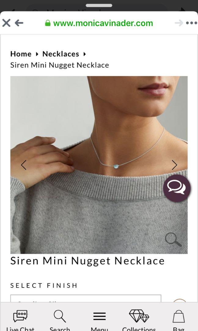 Monica vinader siren shop mini nugget necklace