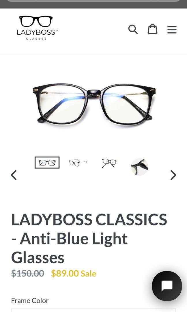 blue light glasses lady boss