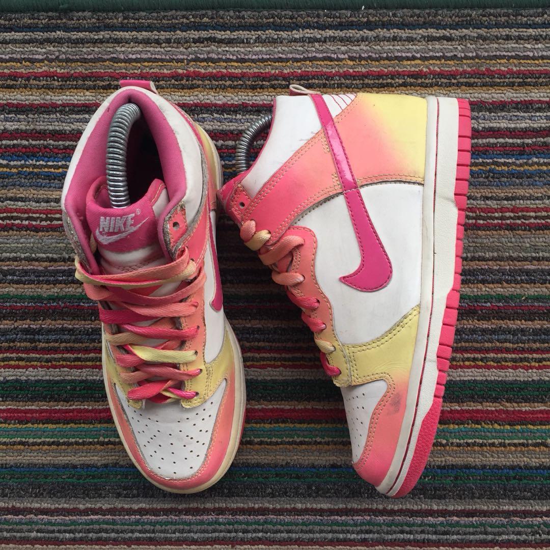 nike rainbow dunks high shoes