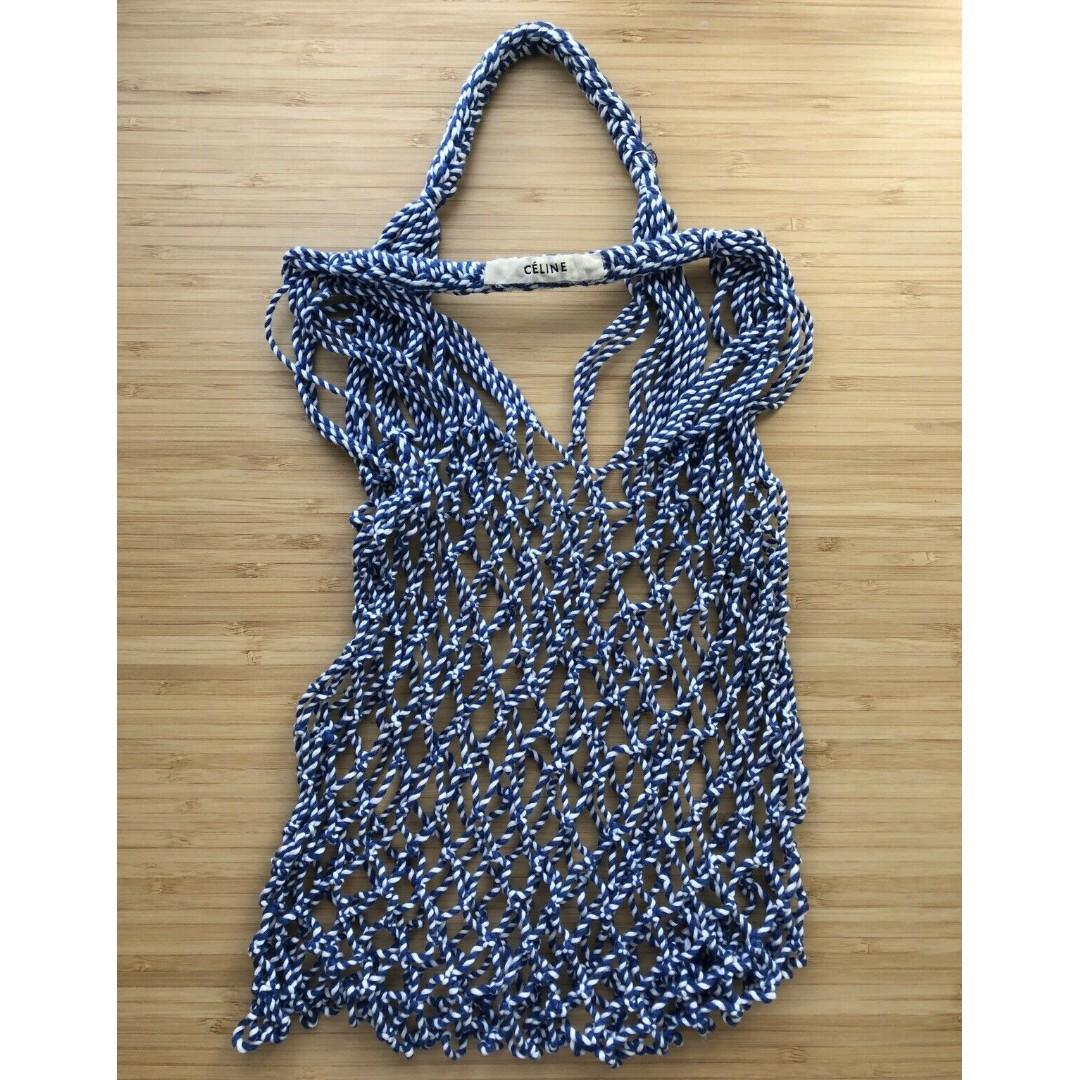 Old Celine Fisherman Cotton Net Bag