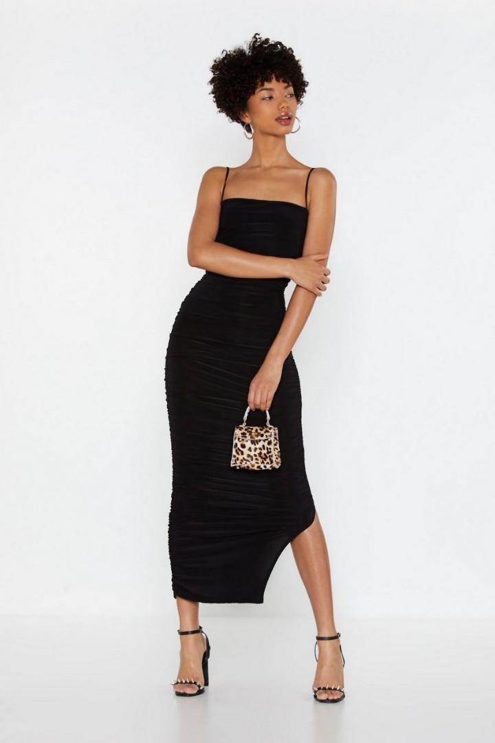 Only fools ruche best sale in midi dress