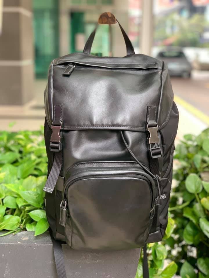 Prada Leather Backpack, Luxury, Bags & Wallets on Carousell