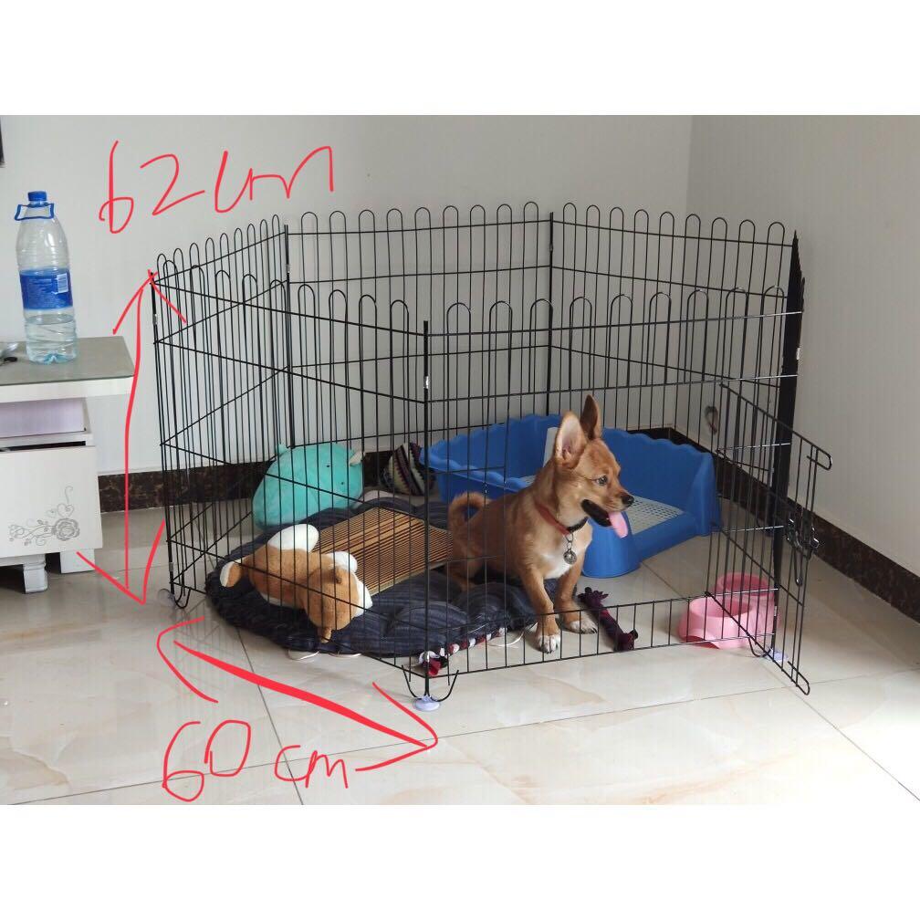Oos Small Dog Rabbit Fence Playpen 6 Panel Set Black Pet