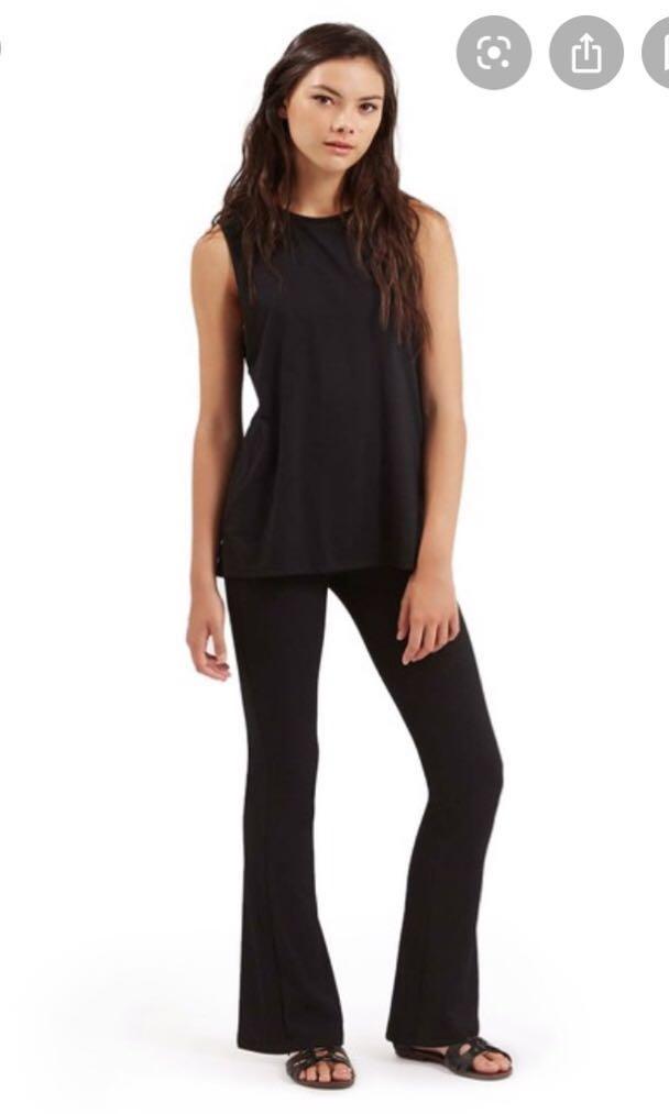 topshop flared ribbed trousers