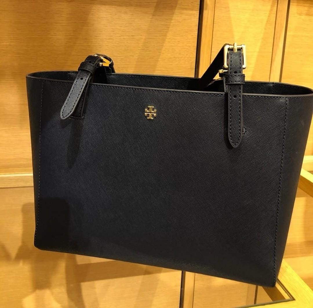 Tory Burch Large Emerson Buckle Tote Bag Black
