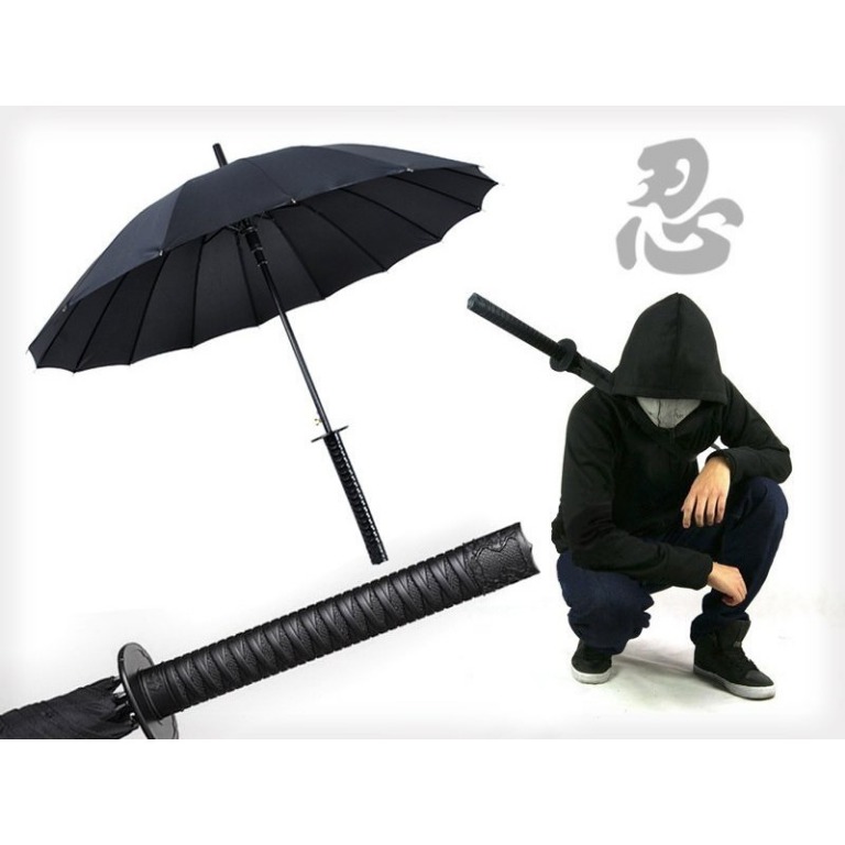 Umbrella Bleach Black Anime Ichigo Kurosaki Sword payung cool