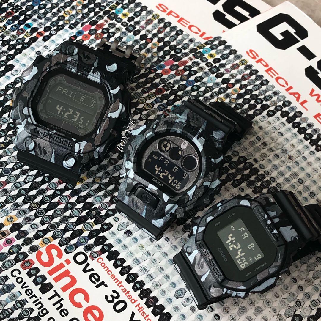 Various G Shock in customise grey camo replacement band camo DW