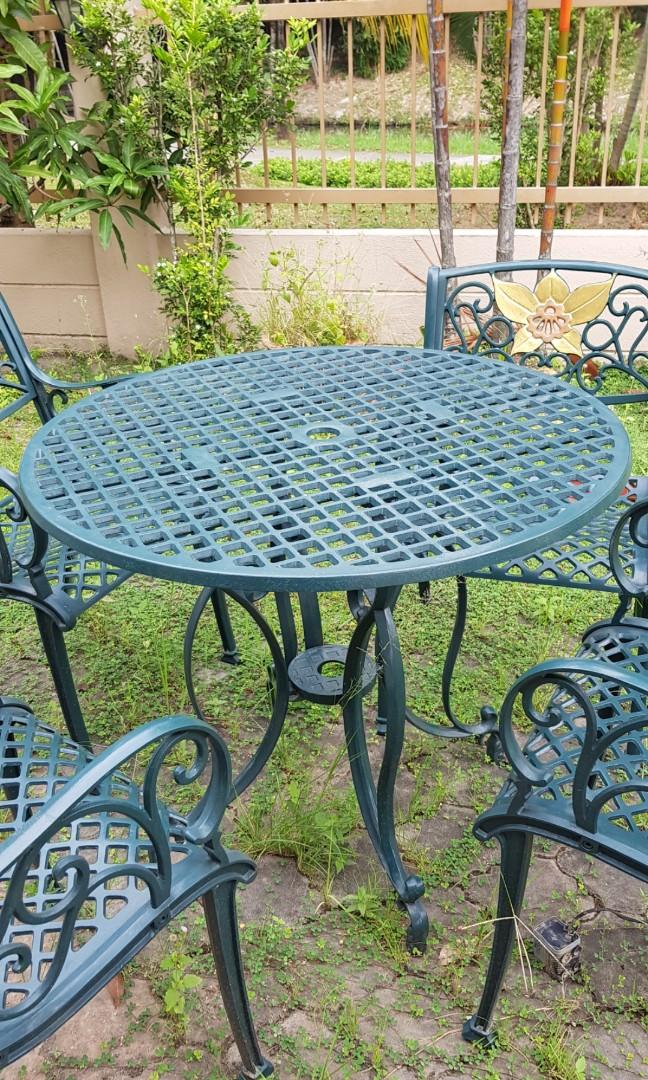 Victron Cast Iron Garden Table and Chair Set, Furniture & Home Living, Furniture, Tables & Sets