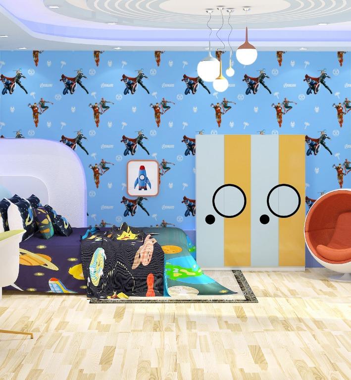 Wallpaper Dinding Motif Kamar Anak Avengers Home