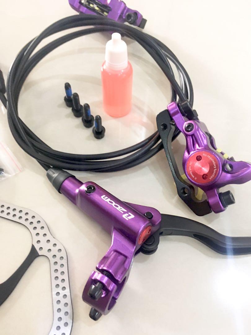 Zoom Hydraulic Brakes Set ( Purple ), Sports Equipment, Bicycles