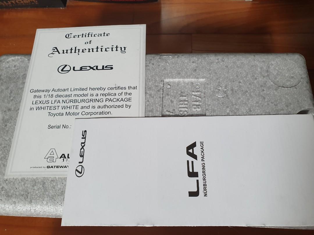 AUTOart 1/18 Lexus LFA Nurburgring Package – Noir Mat – Parfait état