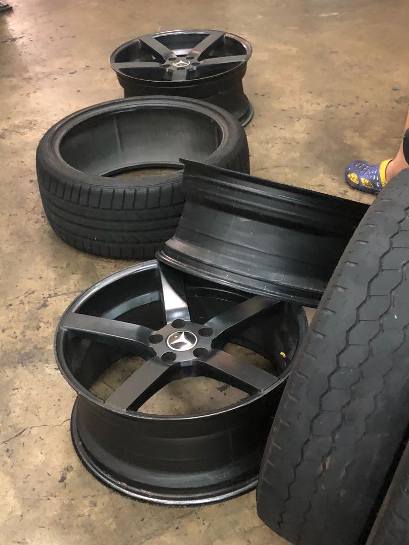 19” Black Mercedez rims offset 45. 19”x8.5j without tyres 5x114.3, Car ...