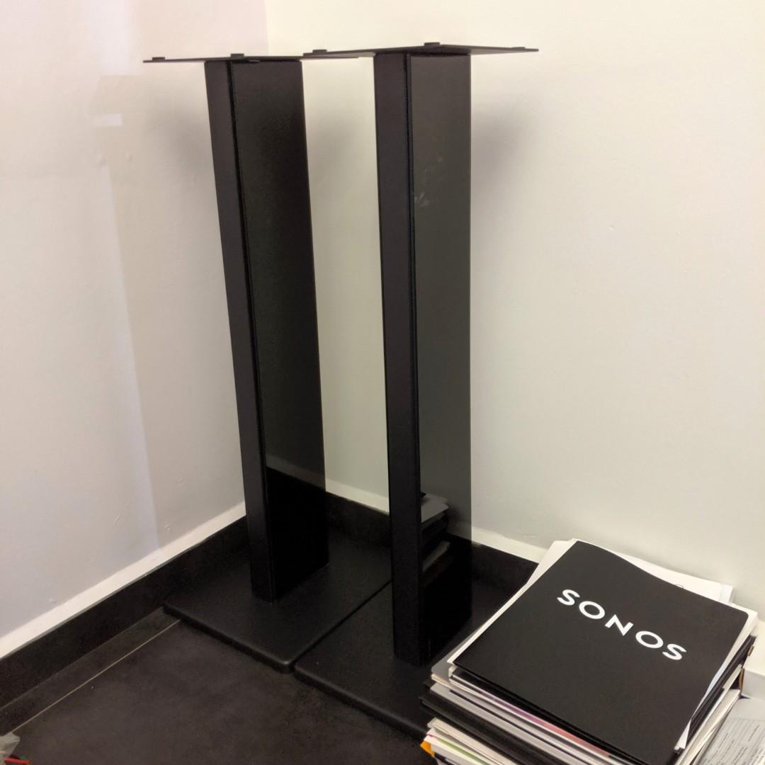 2x 80cm Speaker Stand (Cast Iron with Spikes, Midnight Black), Audio
