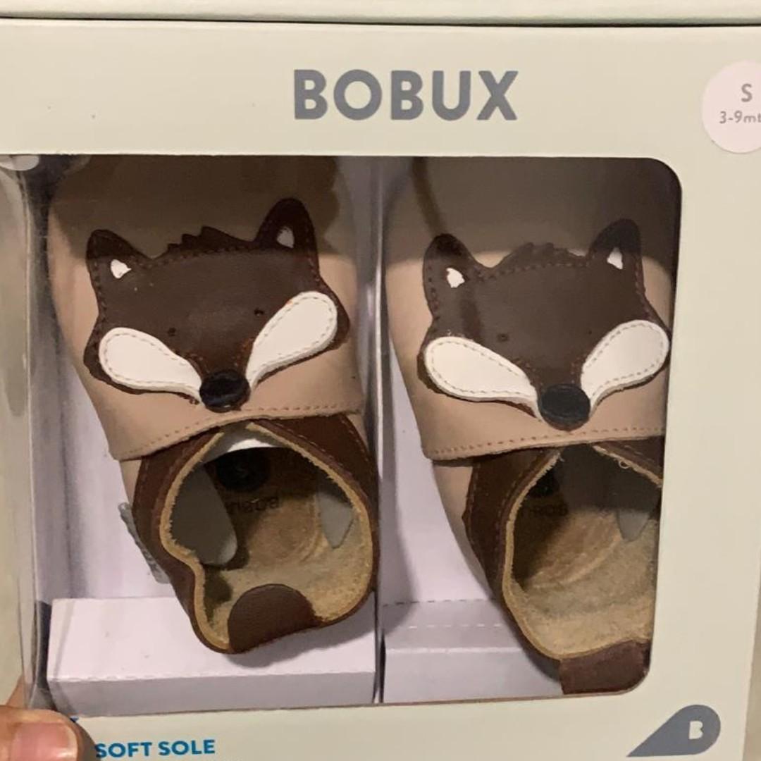 Kids Bobux Soft Sole Crib Shoes Beige Fox Kids