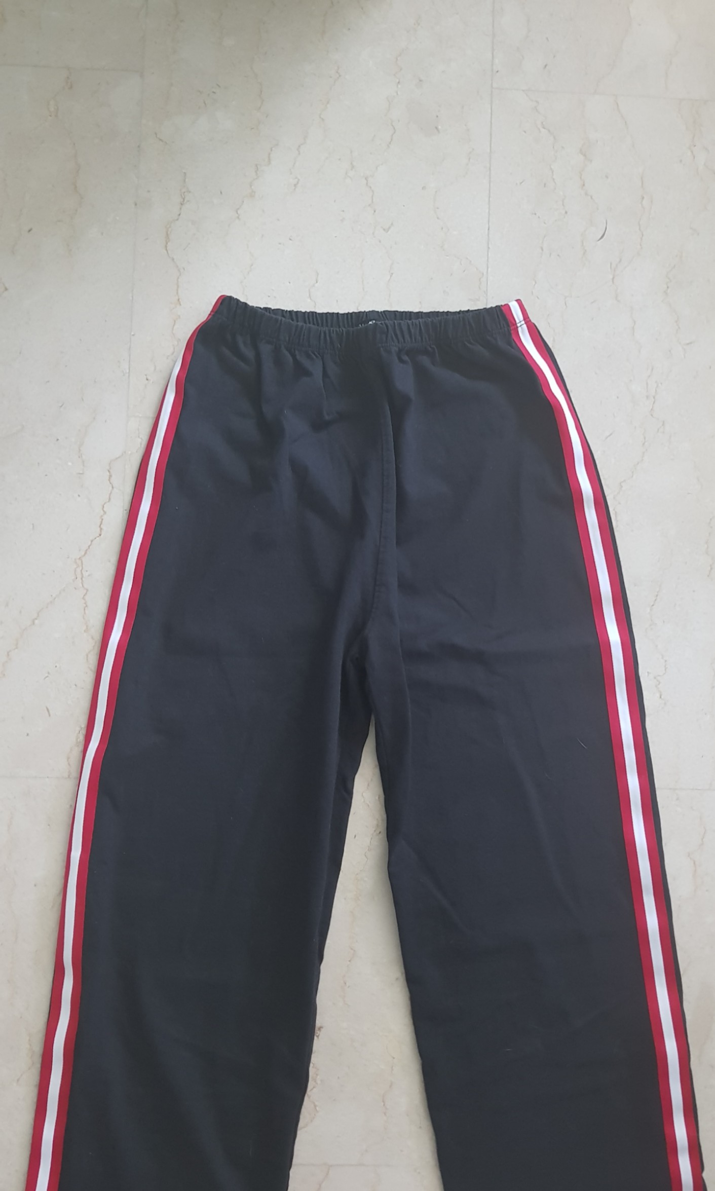 BNWOT Brandy melville black sweatpants joggers long pants with red and white side stripe