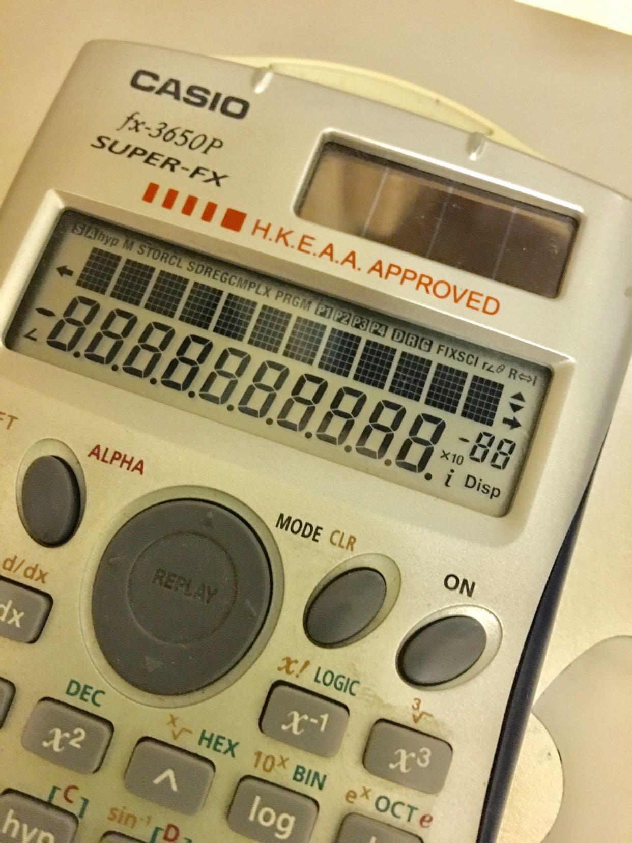 Casio fx-3650P Calculator HKDSE MATHS M2 考試 計數機 數學 文憑試 DSE BAFS ...