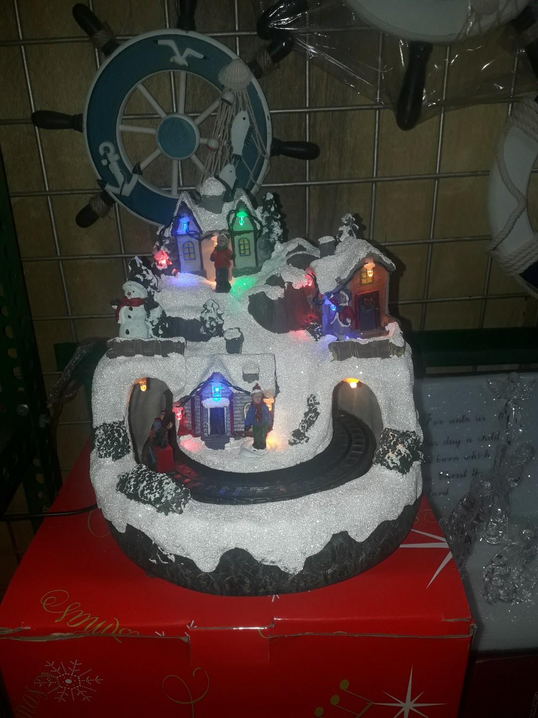 Christmas Village with train (Category: Vintage Collectibles) located in Manila. Submitted by luna888elies888 (Listing ID 252160635, Image 1). Description: Battery operated christmas village witj train.