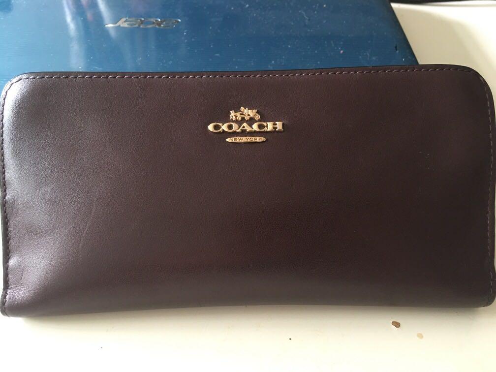 oxblood coach wallet