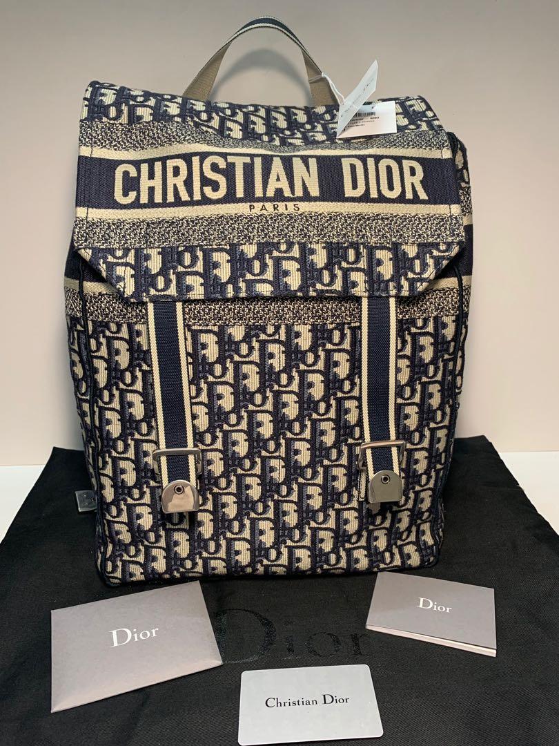 DIOR EMBROIDERED CANVAS BACKPACK, 名牌 