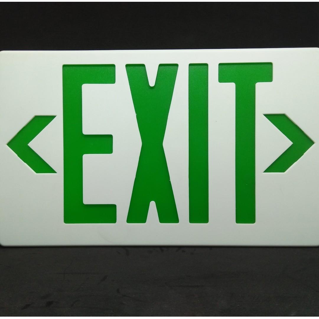 exit sign. emergency signage. exit signage., Furniture & Home Living