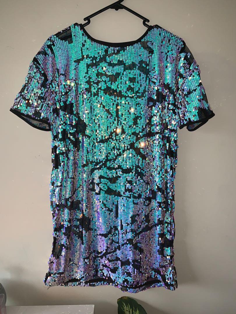 Field day mesh dress sequin sale