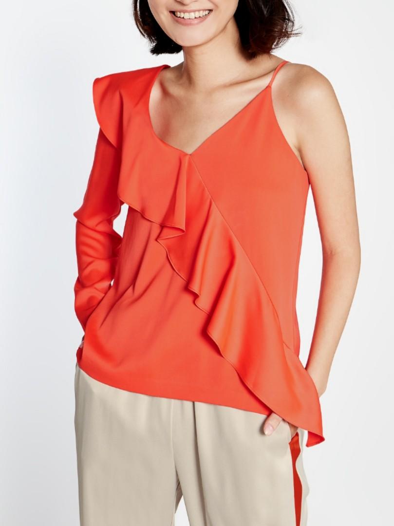 one shoulder ruffle