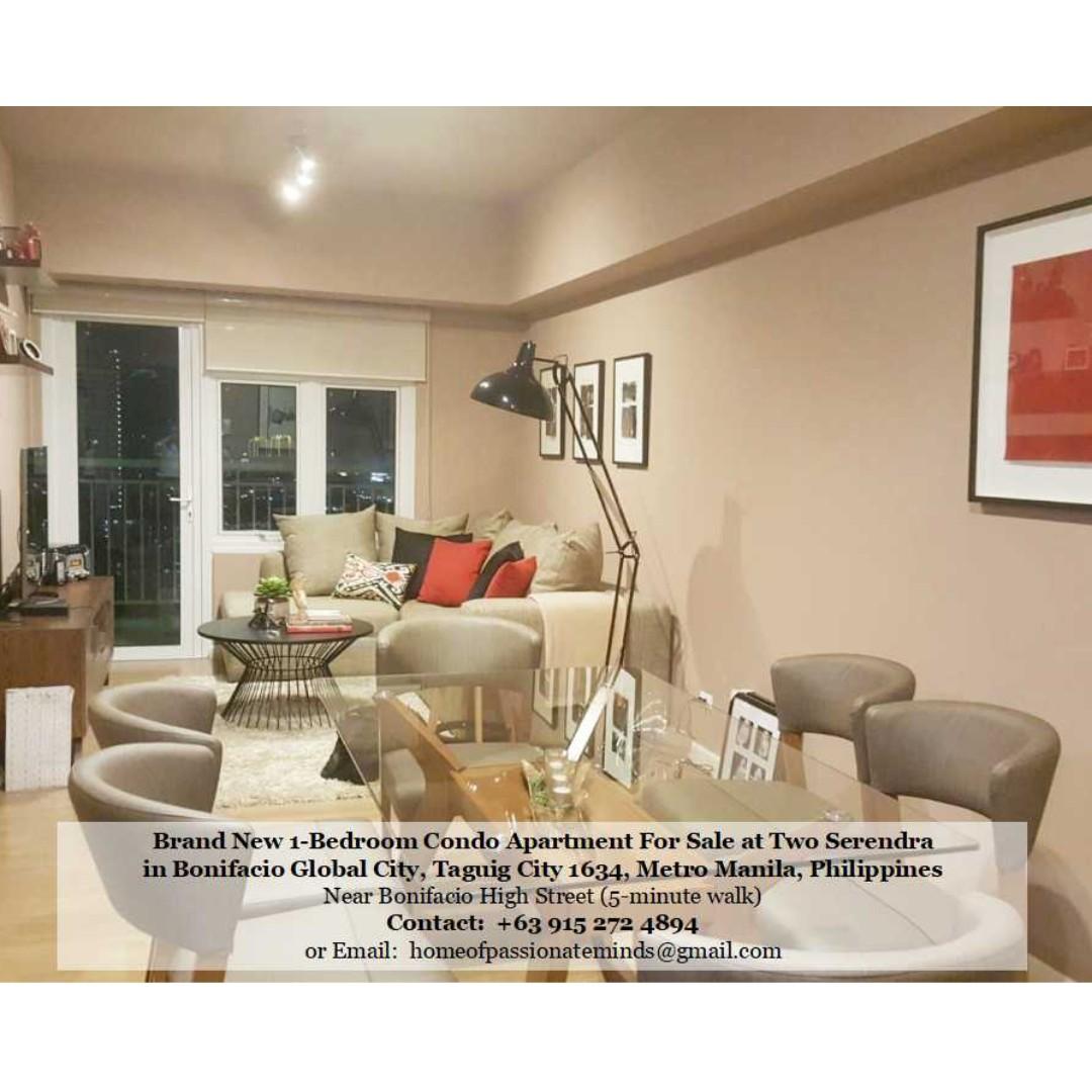 Furnished 1 Bedroom Condo Unit For Sale At The Meranti At Two Serendra Property For Sale Apartments Condos On Carousell