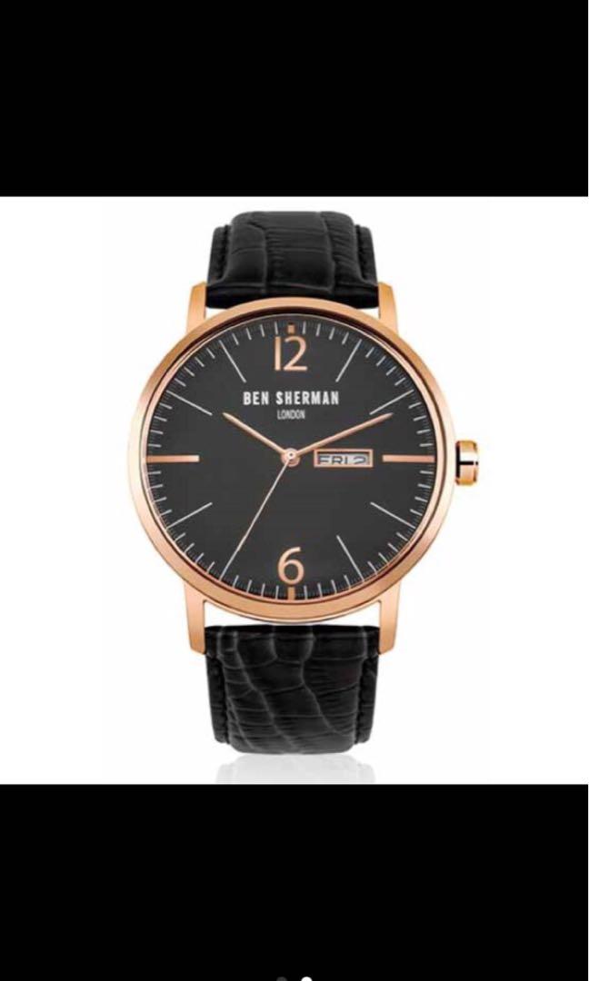 Gents Ben Sherman London Black Leather Watch Big Portobello