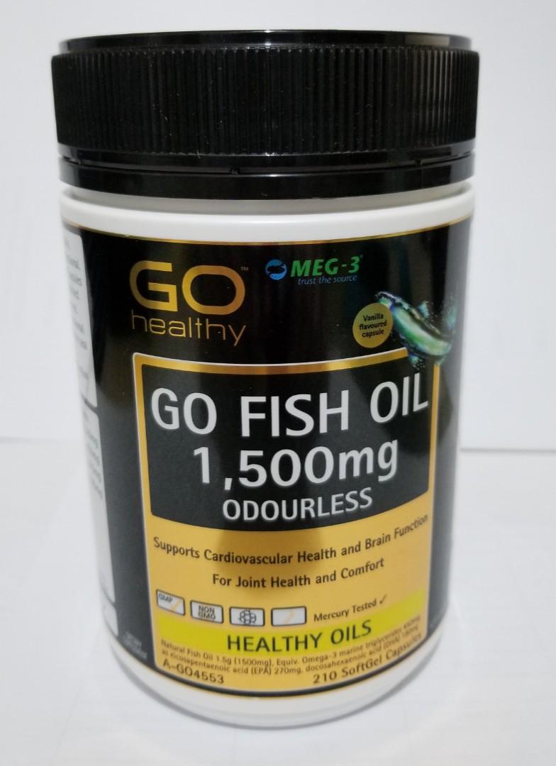 Go Healthy Go Fish Oil 1500mg 210 Capsules 魚油丸 Health Beauty Hair Bath Body On Carousell