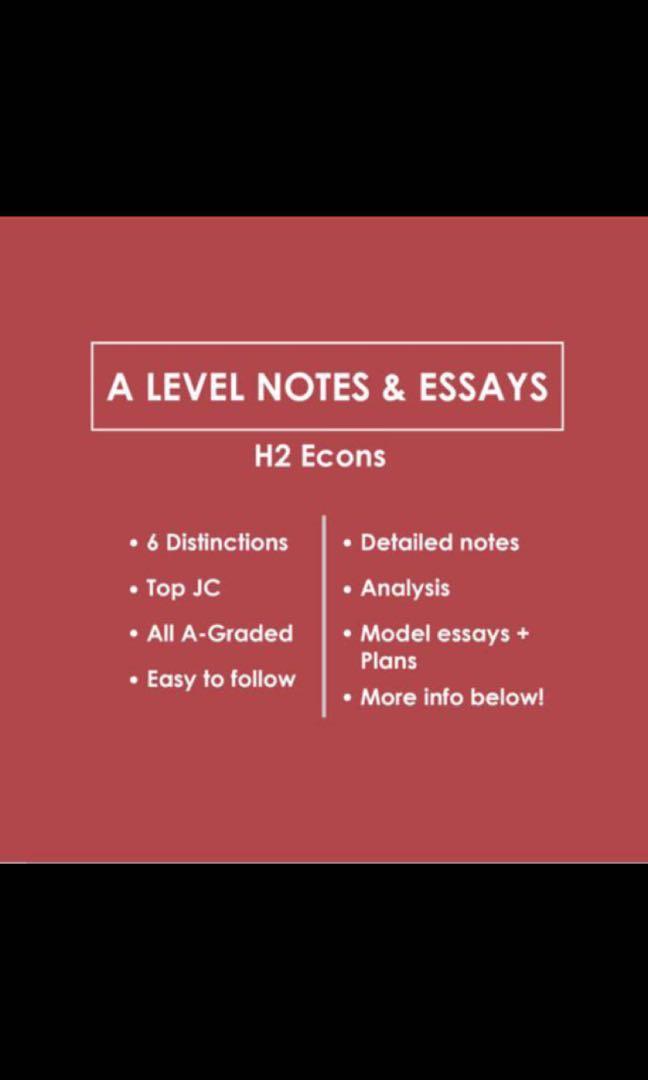 H2 econs notes (Category: Everything Else) located in Singapore. Submitted by unbasically (Listing ID 252144226, Image 1). Description: Taking the As very soon but worried that you can't ace it? Want to buck up on content while sharpening your critical thinking skills? Don't fret, I was in your shoes and am here to help you!:) ⚡️I just graduated from a top JC with 6 Distinctions for my A levels. ⚡️I have friends and seniors from many top JCs and 