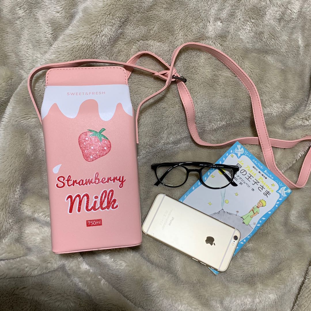 Harajuku Strawberry Milk Bag, Hobbies & Toys, Stationery & Craft