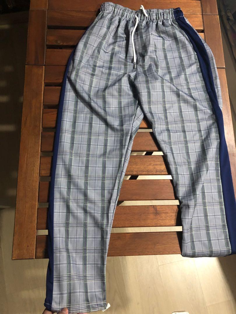 Hong Kong Style Summer Plaid Pants Men'S Japanese Wild Feet Harem Pants,  Women'S Fashion, Bottoms, Other Bottoms On Carousell