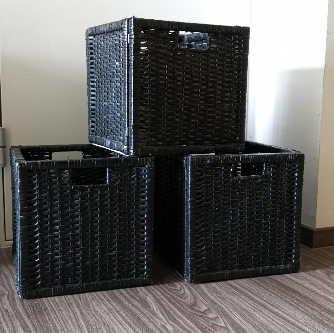 Moving Sale Ikea Branas Rattan Basket Furniture Shelves Drawers On Carousell