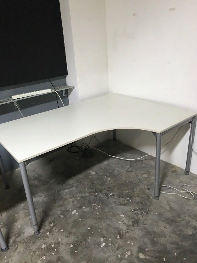 Ikea Curve Office Table W160 Dl80 Dr60 120 H70 Furniture Home Living Furniture Tables Sets On Carousell