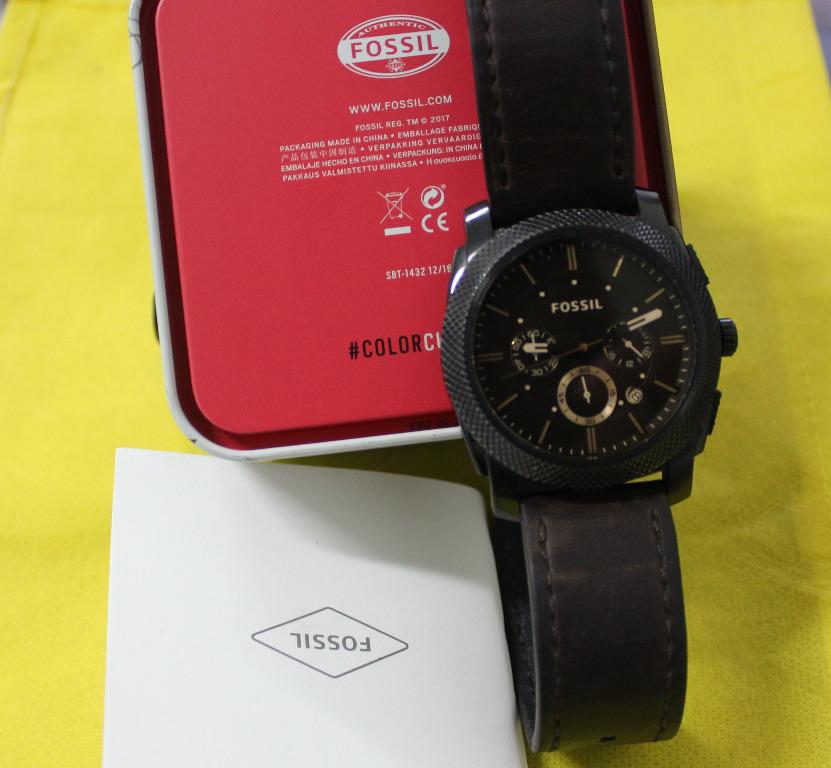 Jam Tangan Fossil Fs4656 Original Chronograph Brown Leather Watch Fesyen Pria Jam Tangan Di Carousell