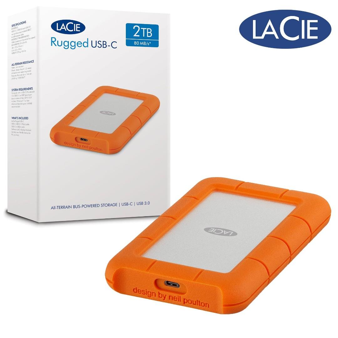 Lacie Rugged Mini 2tb External Hard Drive Portable Hdd Usb 3 0 Usb 2 0 Compatible Drop Shock Dust Rain Resistant Shuttle Drive For Mac And Pc Computer Desktop Workstation Pc Lapto P