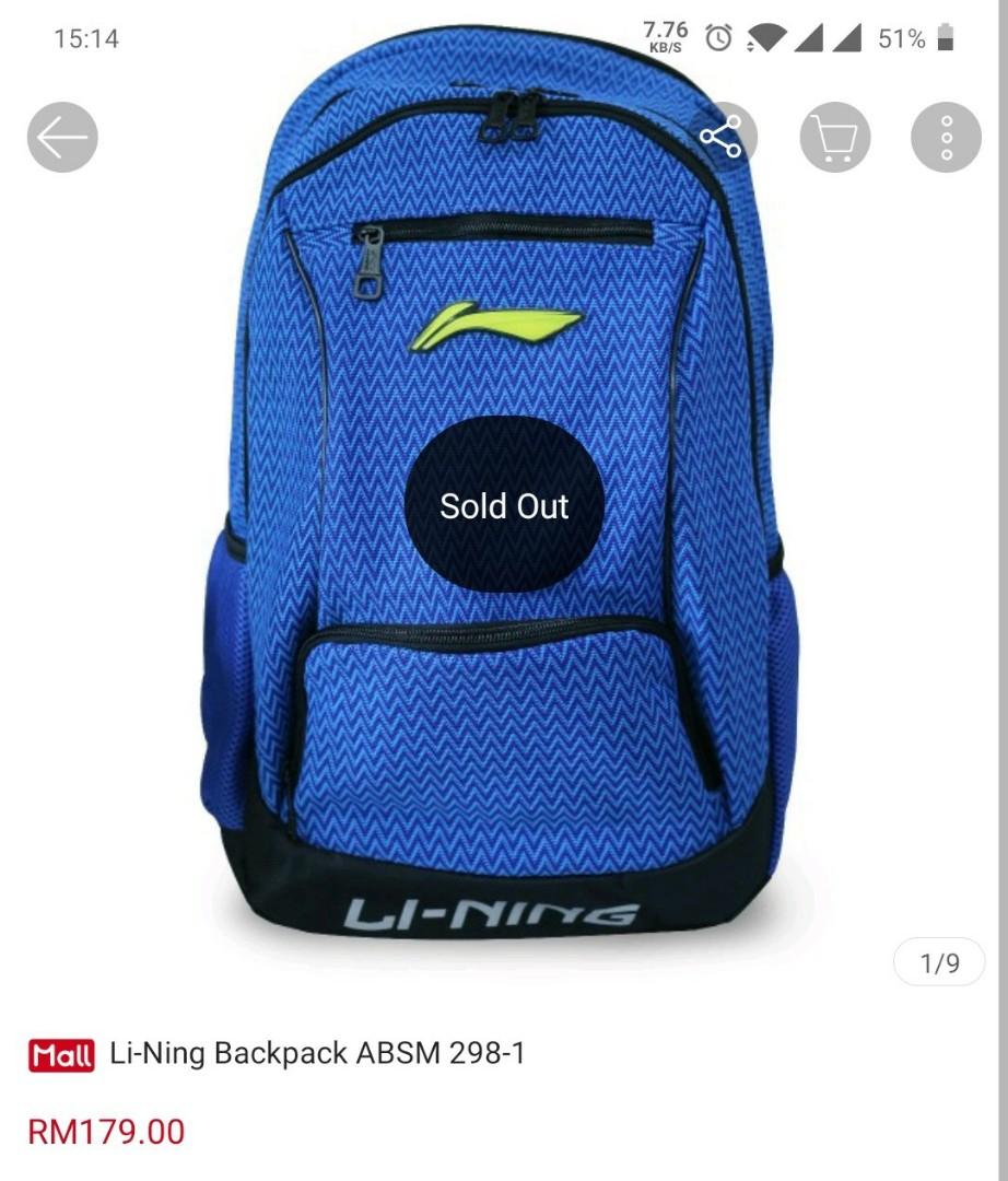 li ning backpack price