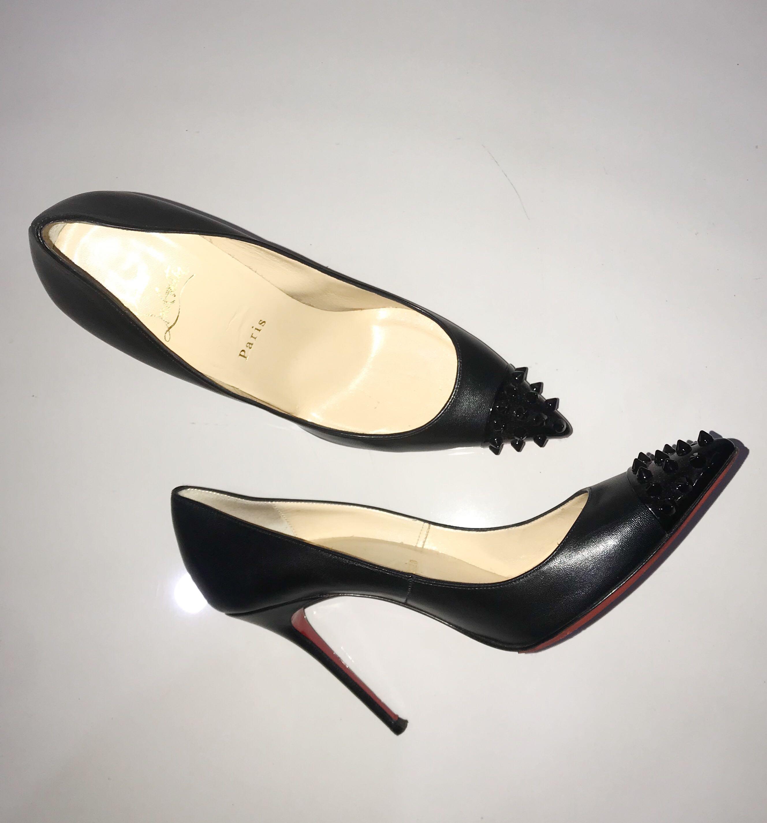 black spike louboutin heels