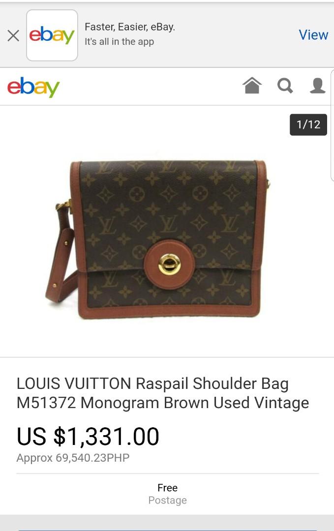 LOUIS VUITTON Shoulder Bag M51372 Raspail Monogram canvas Brown Women Used