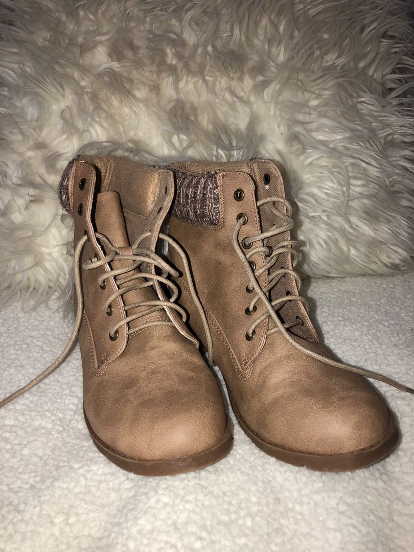 Naughty Monkey Boots with Fabric Cuff