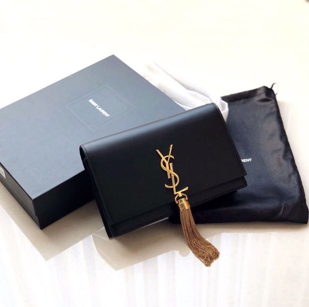 New Ysl Saint Laurent Kate Woc Tassel Black Ghw, Barang Mewah, Tas & Dompet  Di Carousell