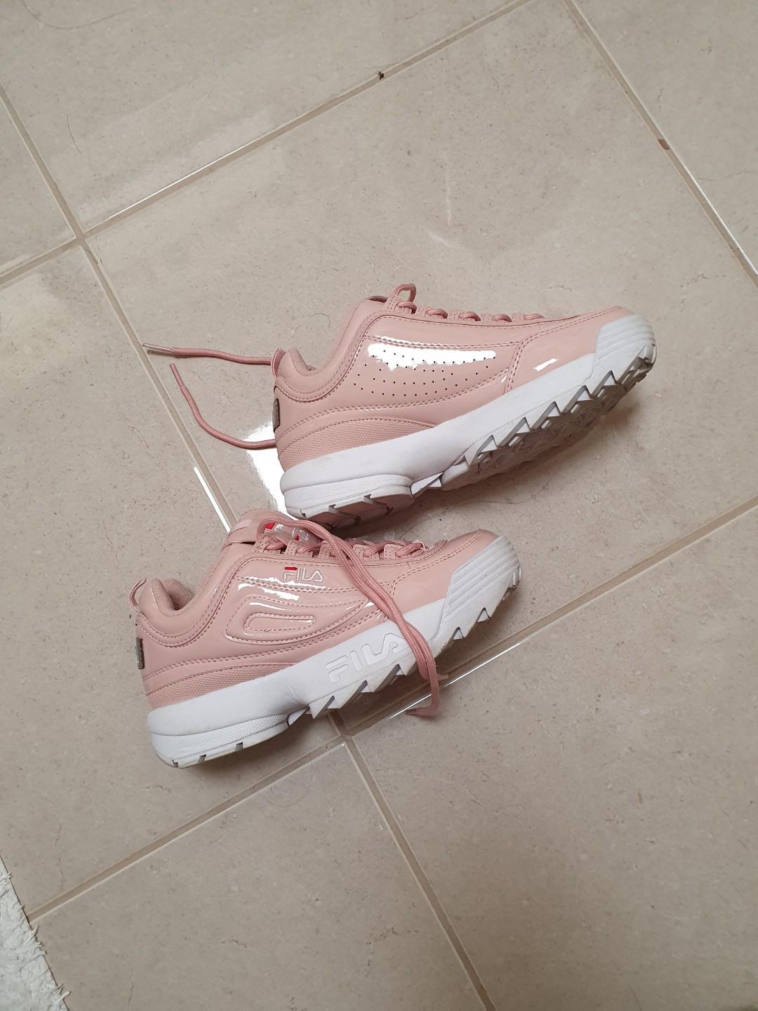 Pink patent deals fila disruptor