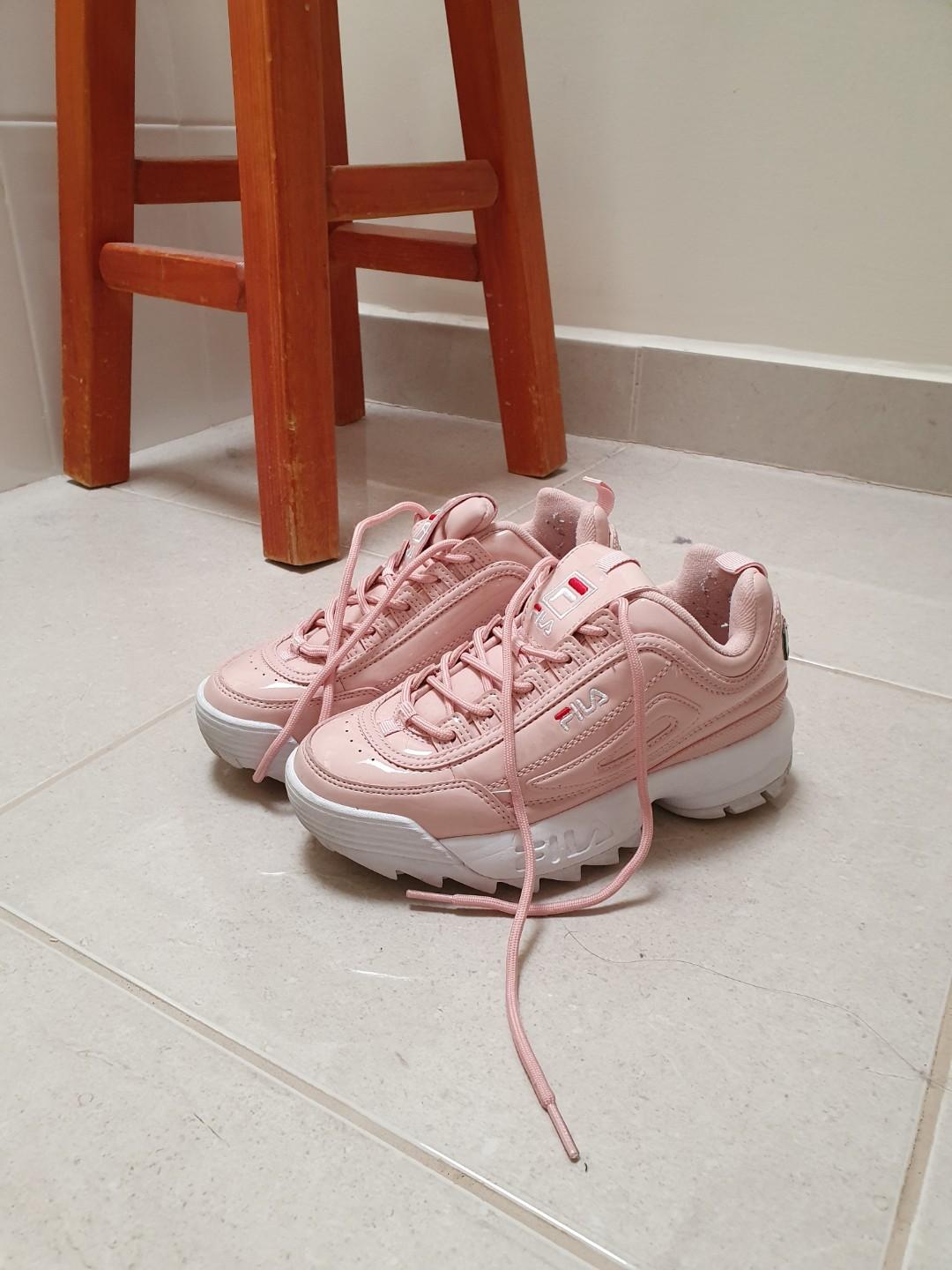 Pink patent fila disruptor clearance